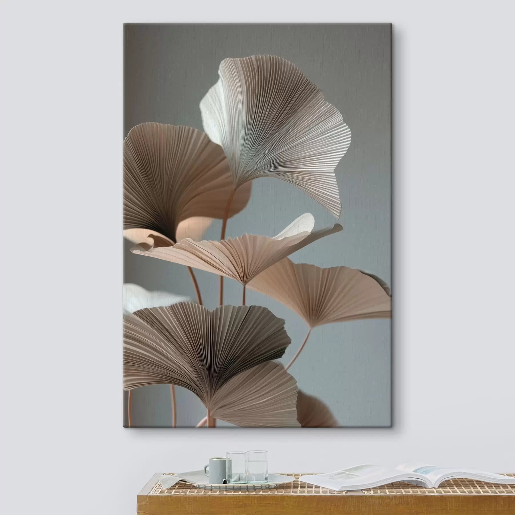 Fototapete Minimalistische, fächerförmige Blätter s49972