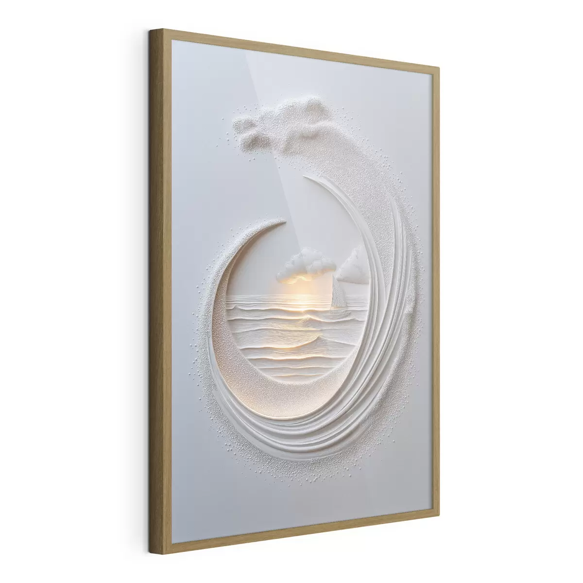 Poster Meereslandschaft mit einem Segelboot und einem Relief-Effekt f49950