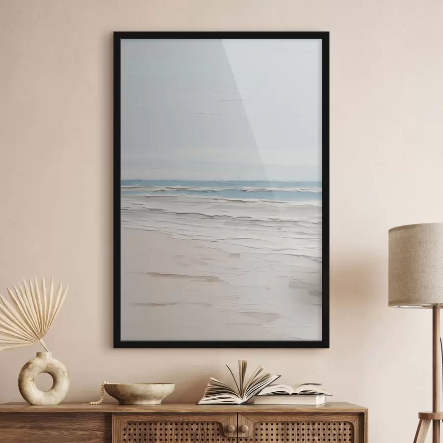 Fototapete Minimalistische Strandlandschaft in hellen Farbtönen f49951