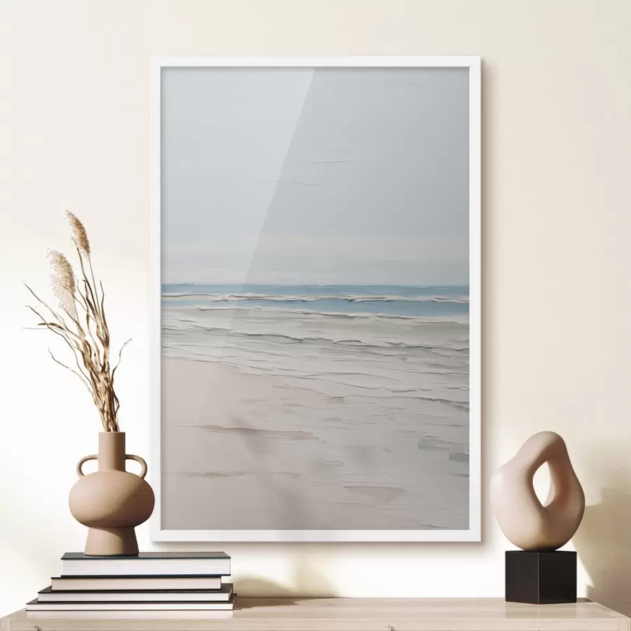 Fototapete Minimalistische Strandlandschaft in hellen Farbtönen f49951