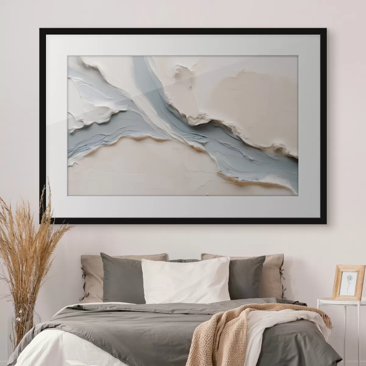 Poster Abstraktes Design mit blauem Fließeffekt f49953