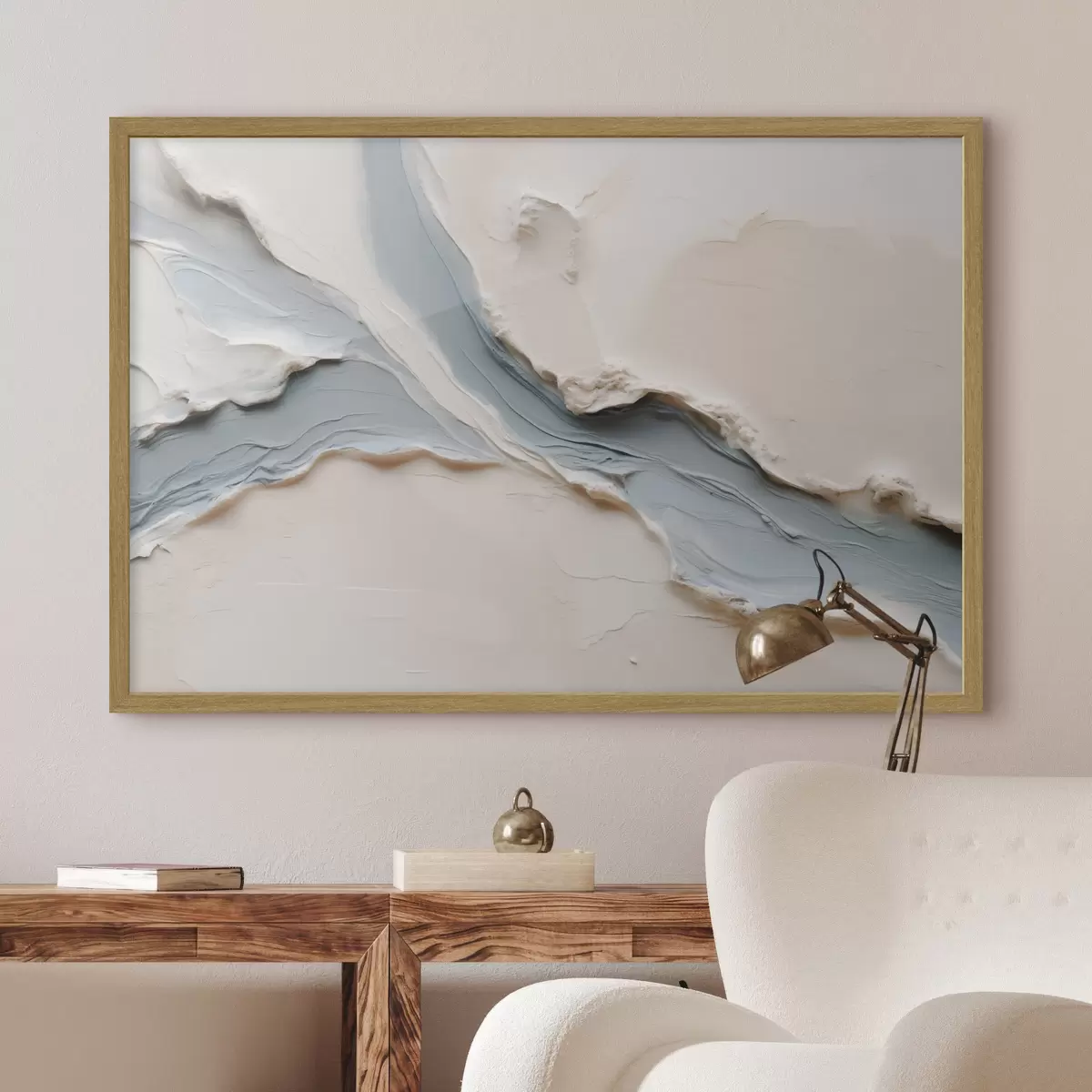Poster Abstraktes Design mit blauem Fließeffekt f49953