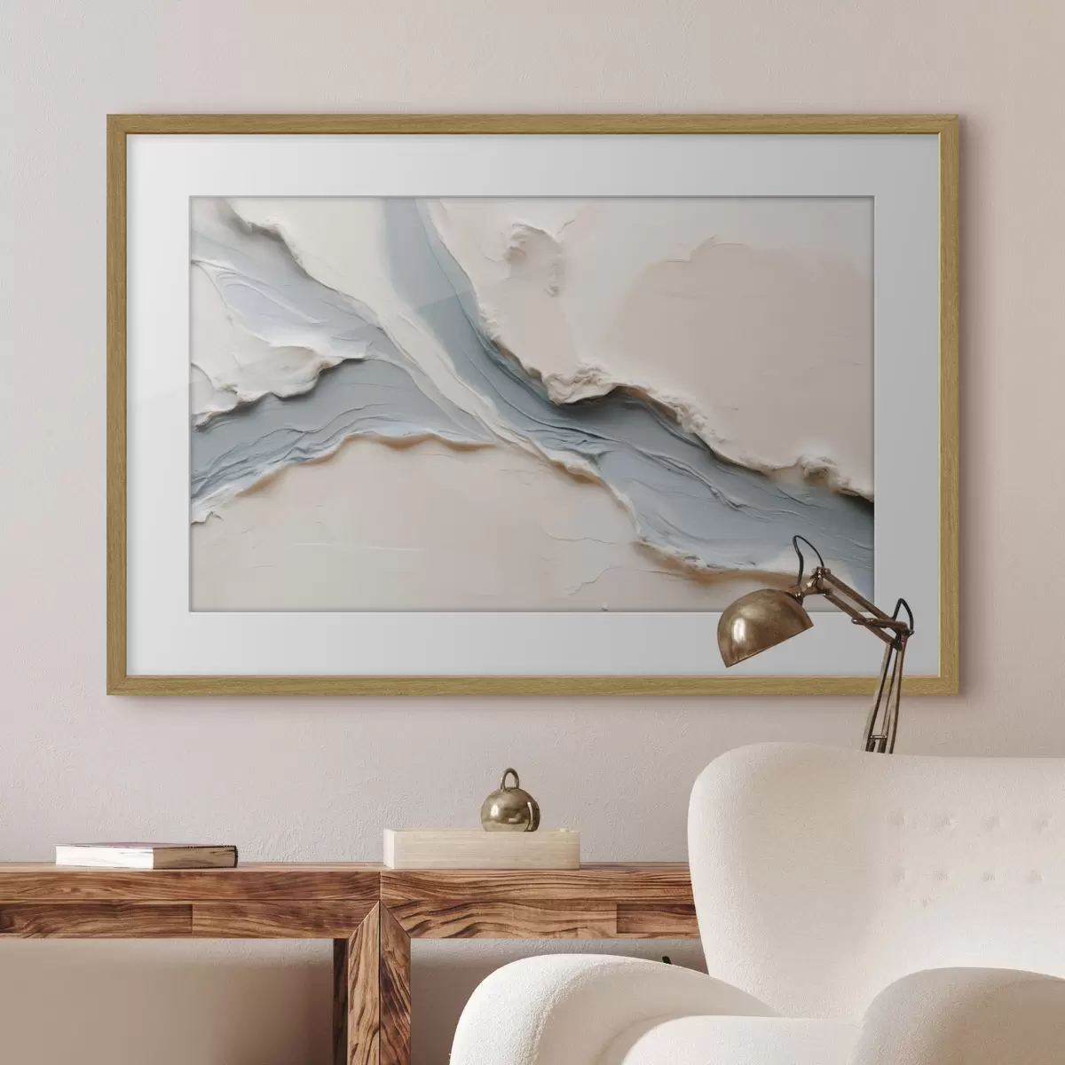 Poster Abstraktes Design mit blauem Fließeffekt f49953