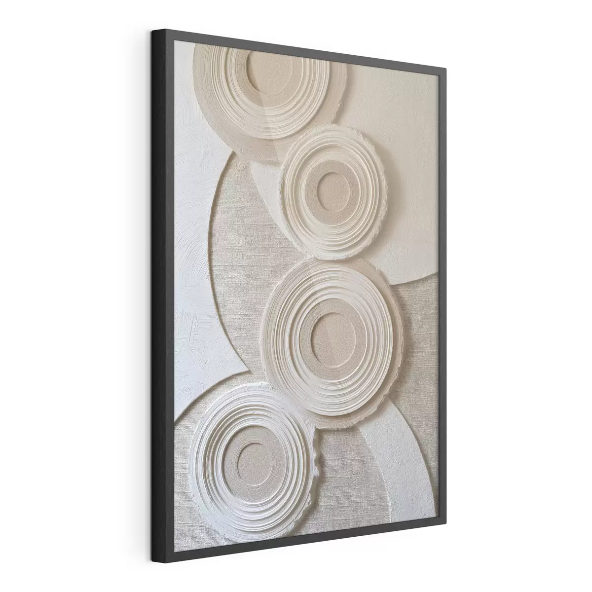 Poster Abstrakte Komposition mit Kreisen und Relief-Effekt f49955