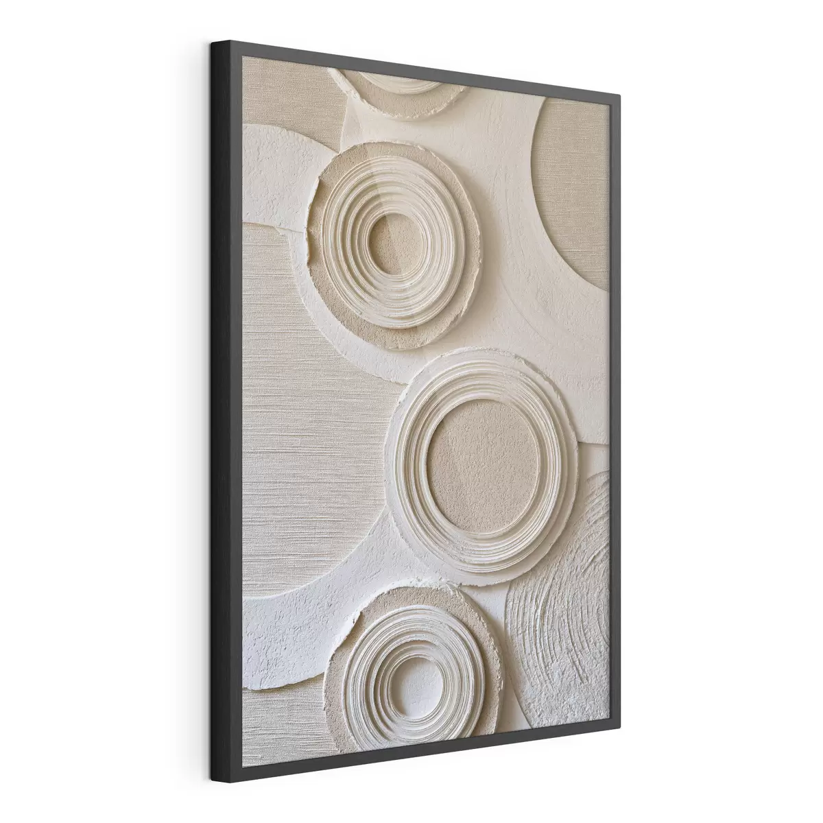 Poster Geometrische Komposition mit Kreisen und Relief-Effekt f49956