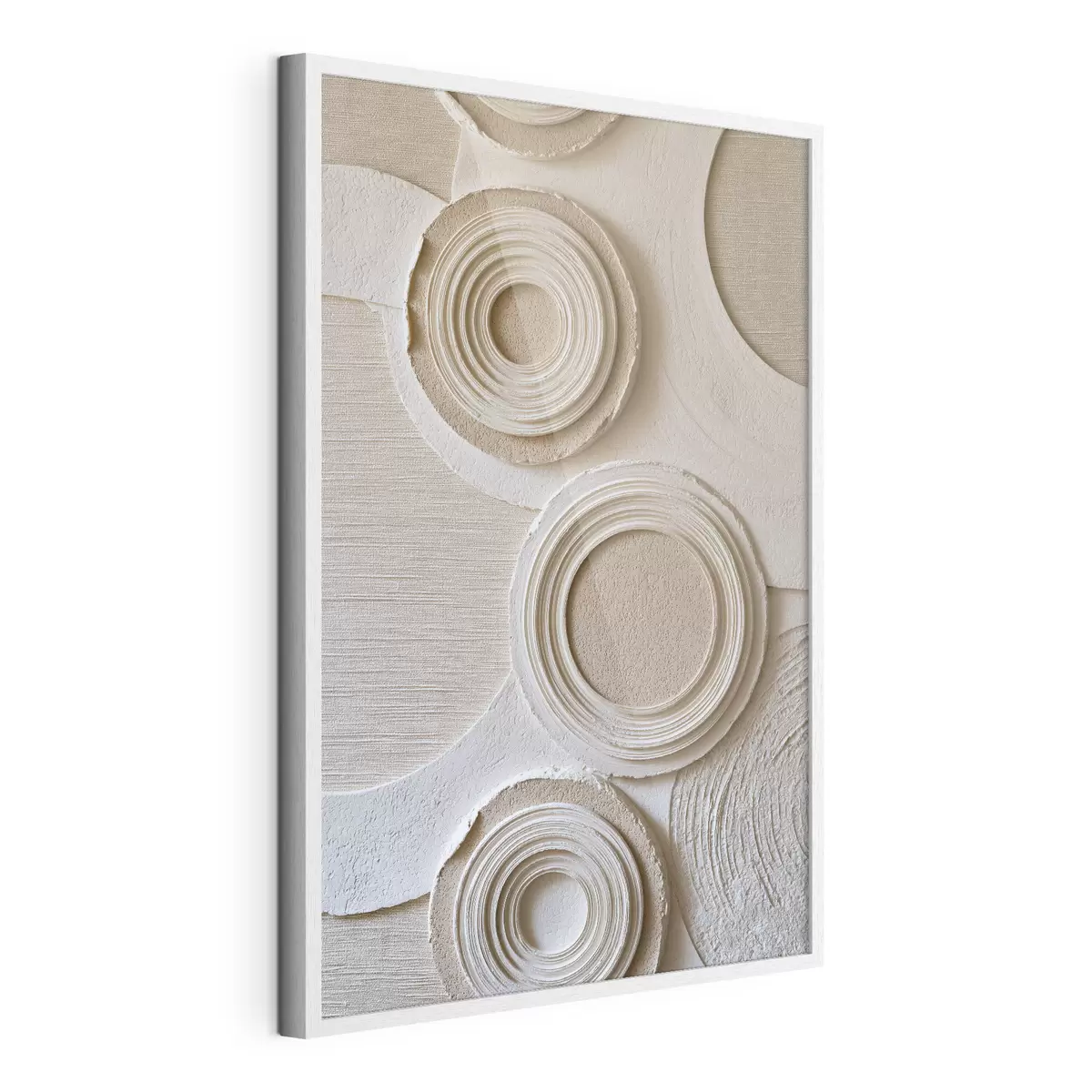 Poster Geometrische Komposition mit Kreisen und Relief-Effekt f49956