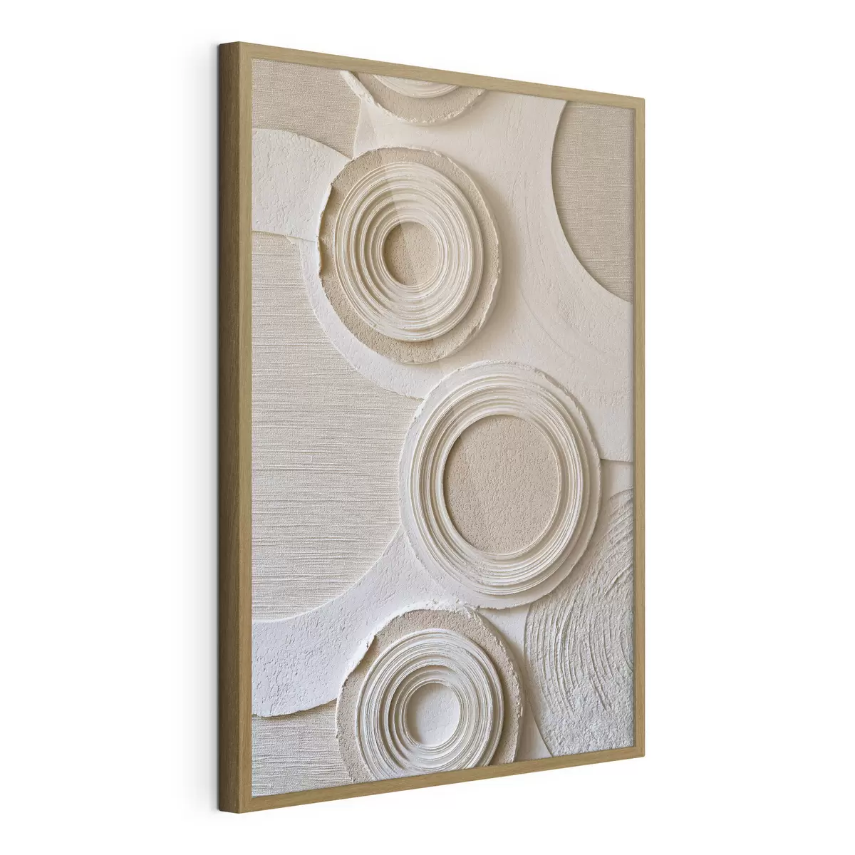 Poster Geometrische Komposition mit Kreisen und Relief-Effekt f49956