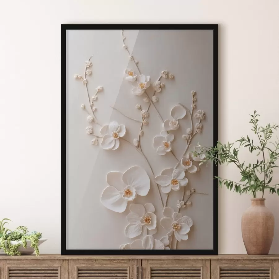 Fototapete Üppige weiße Blüten an zarten Zweigen f49957