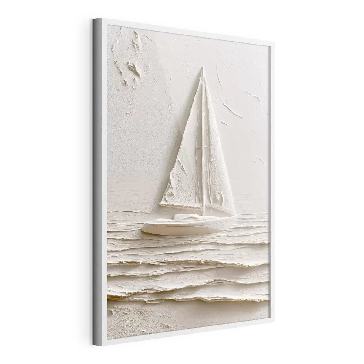 Poster Segelboot auf ruhigen Wellen mit Relief-Effekt f49964