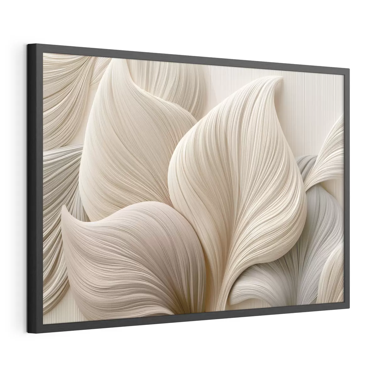 Poster Blätter mit fließenden Linien und Relief-Effekt f49970