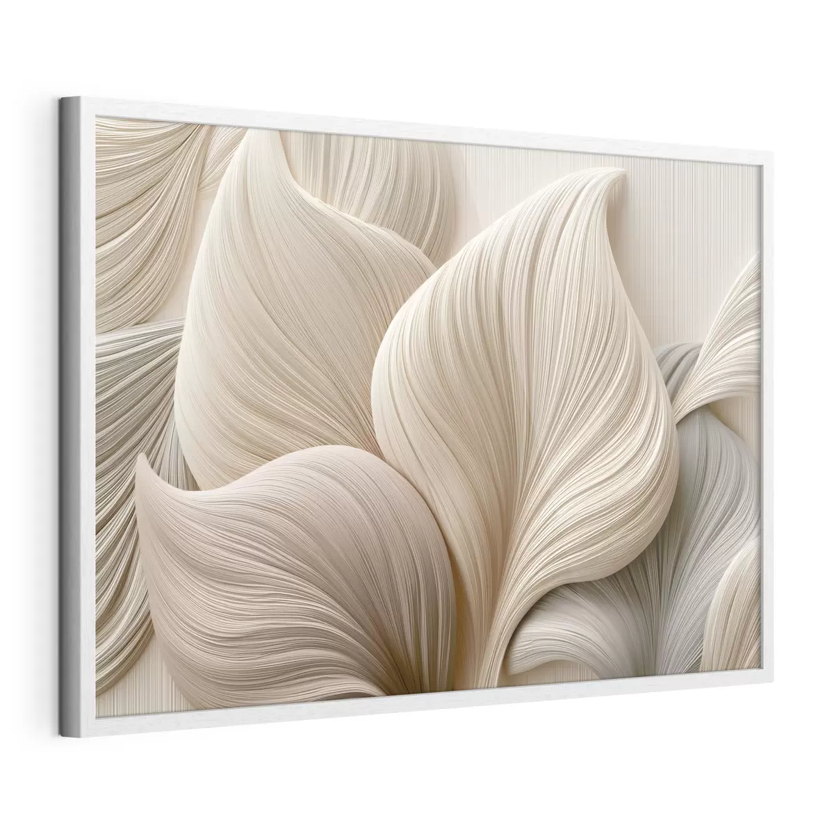 Poster Blätter mit fließenden Linien und Relief-Effekt f49970