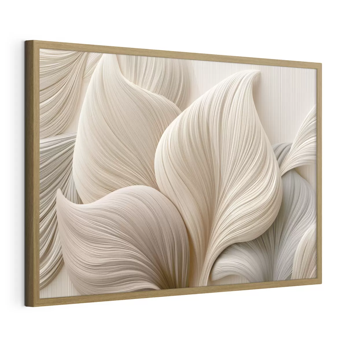 Poster Blätter mit fließenden Linien und Relief-Effekt f49970