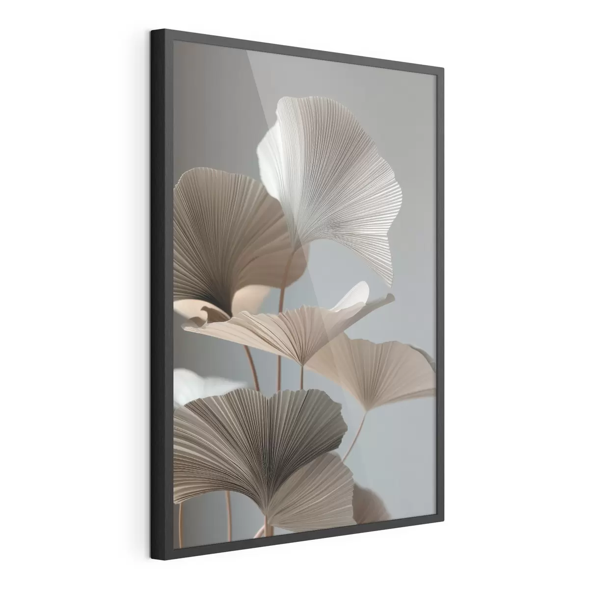 Poster Minimalistische, fächerförmige Blätter f49972