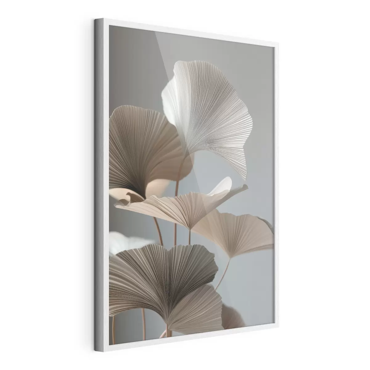 Poster Minimalistische, fächerförmige Blätter f49972