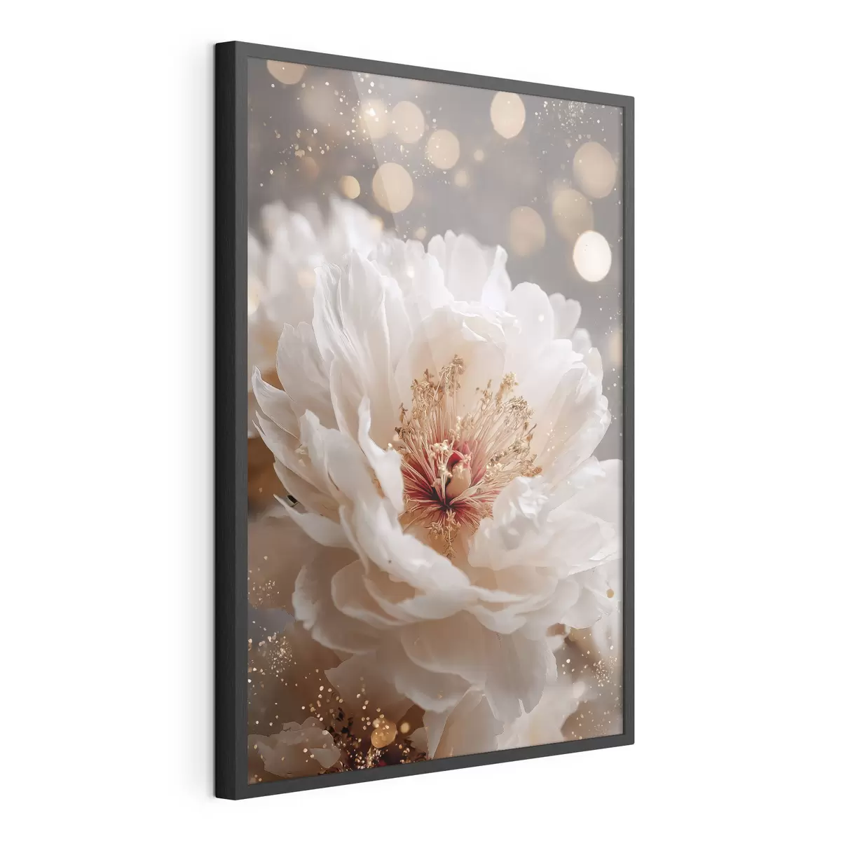 Poster Weiße Blume mit zarten Lichtreflexen f49973