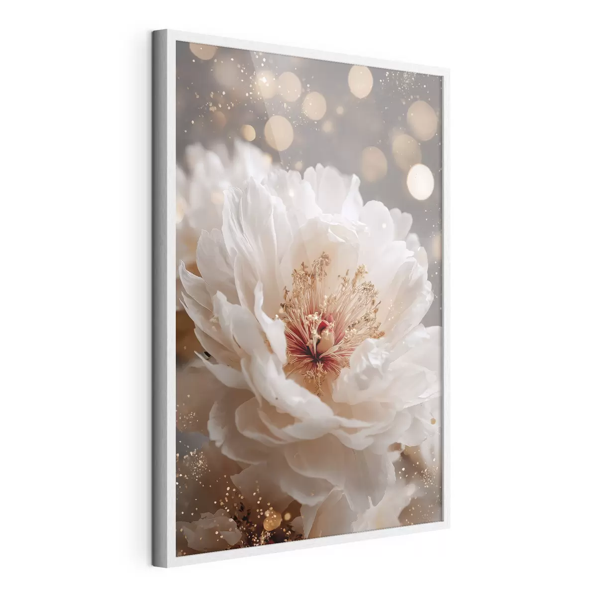 Poster Weiße Blume mit zarten Lichtreflexen f49973