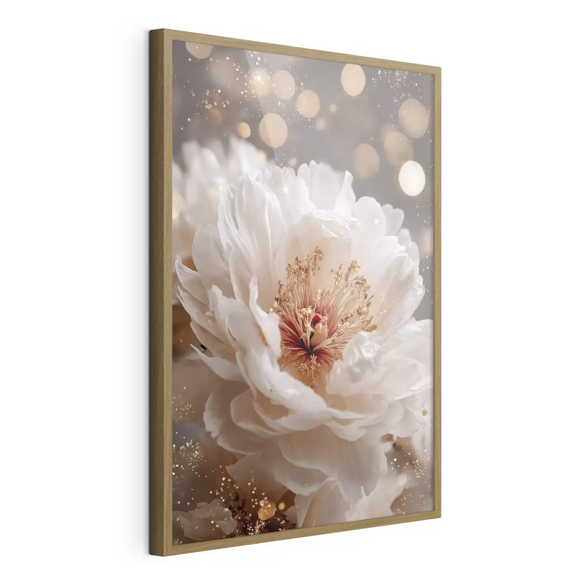 Poster Weiße Blume mit zarten Lichtreflexen f49973