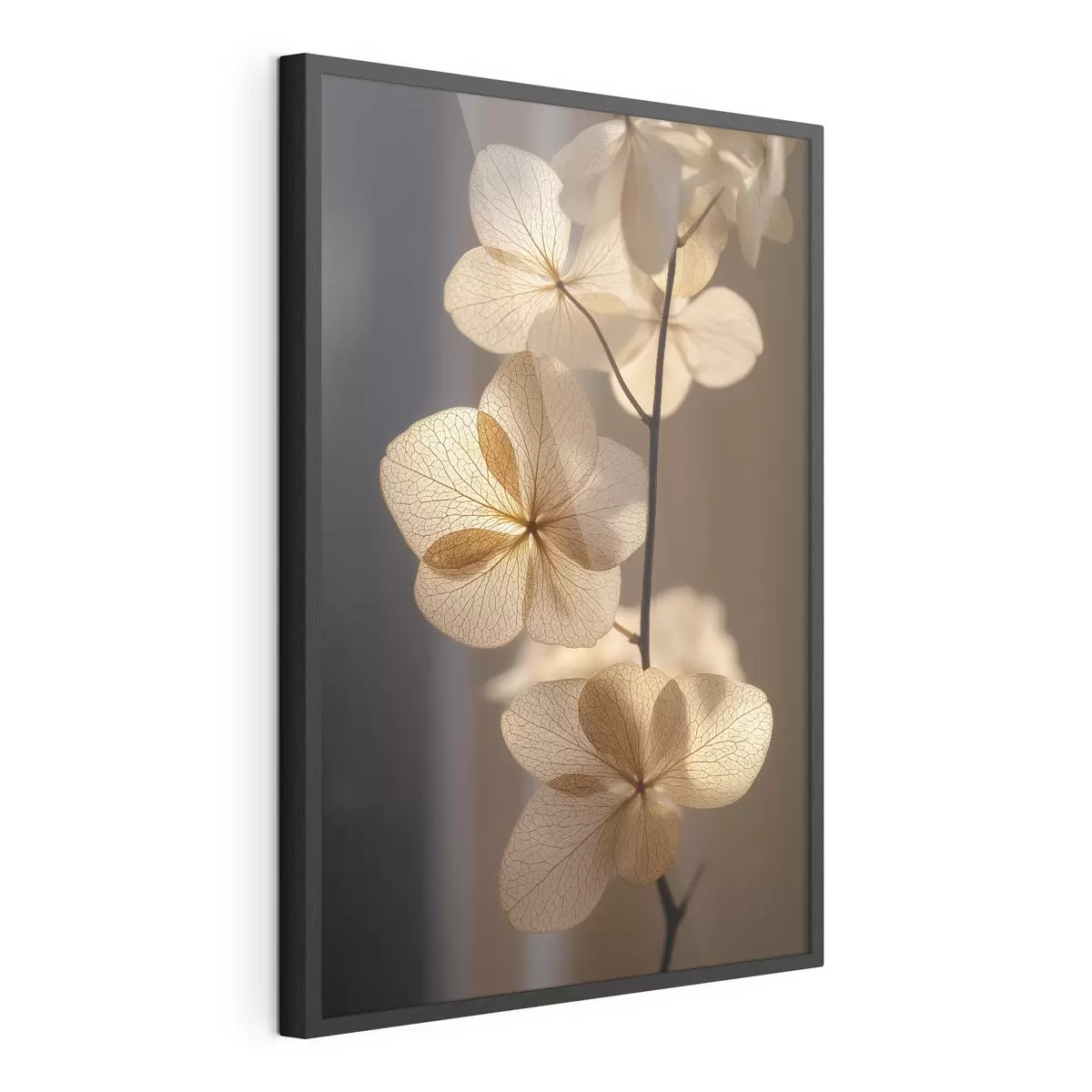 Poster Zarter Zweig mit durchscheinenden Blüten f49974