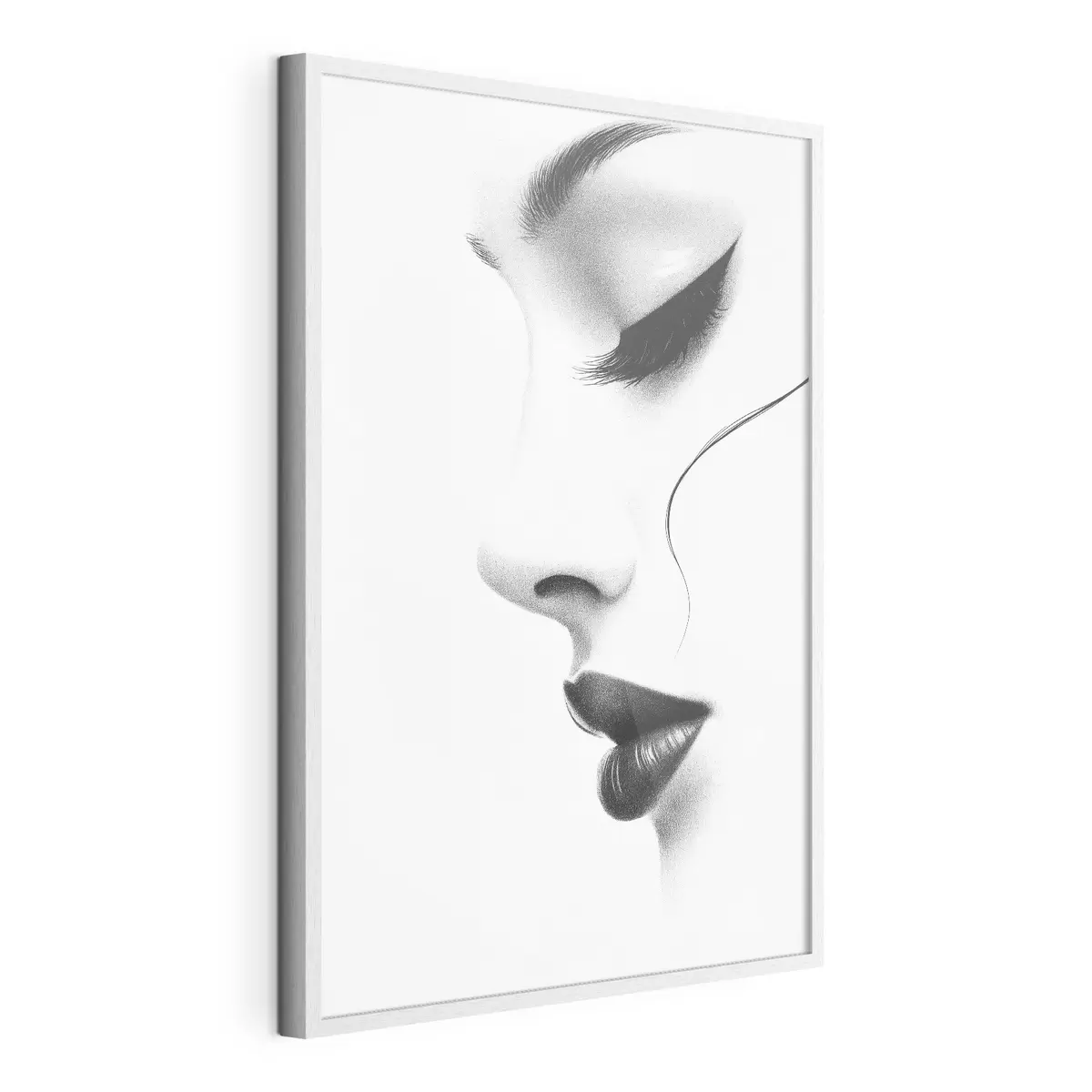 Poster Minimalistisches Frauenporträt in Schwarz-Weiß f49982
