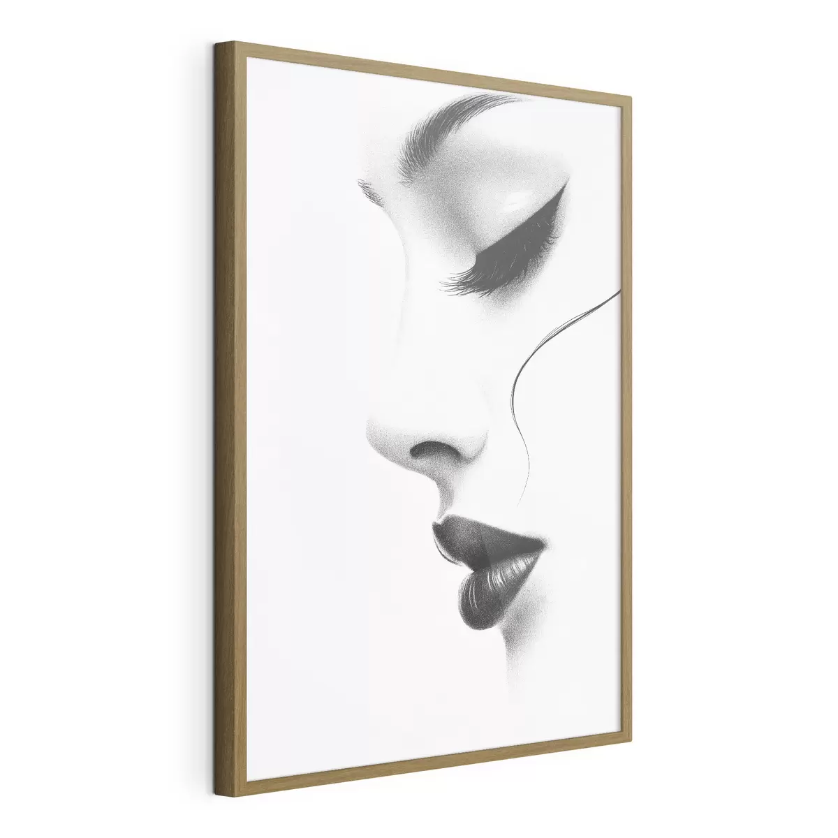 Poster Minimalistisches Frauenporträt in Schwarz-Weiß f49982