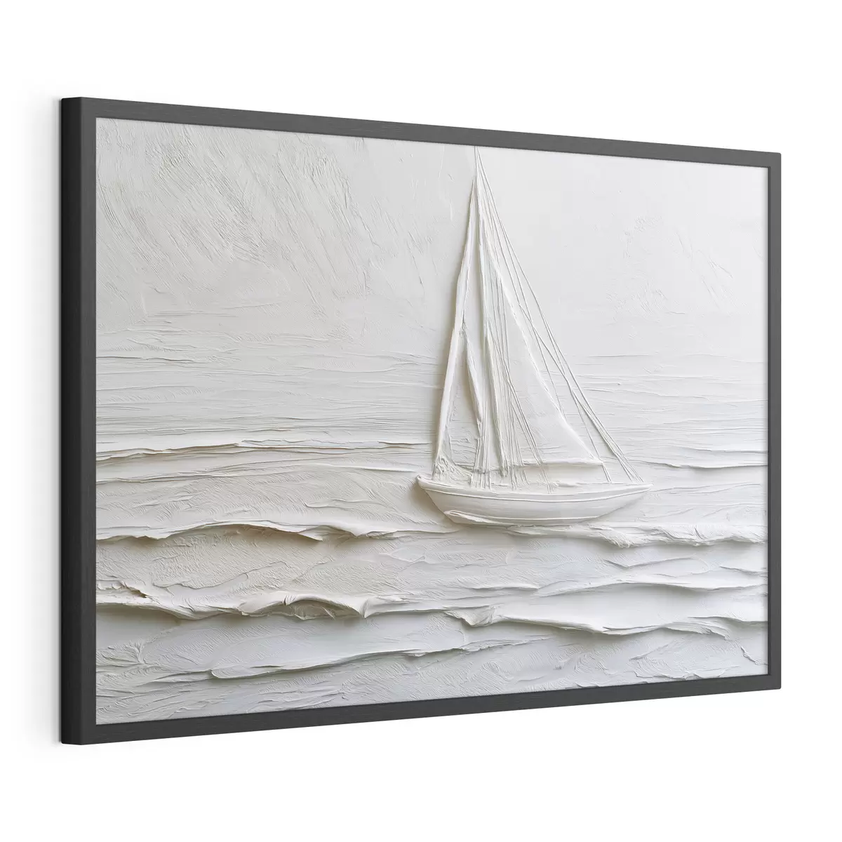 Poster Minimalistisches Segelboot auf dem Meer mit Relief-Effekt f49984