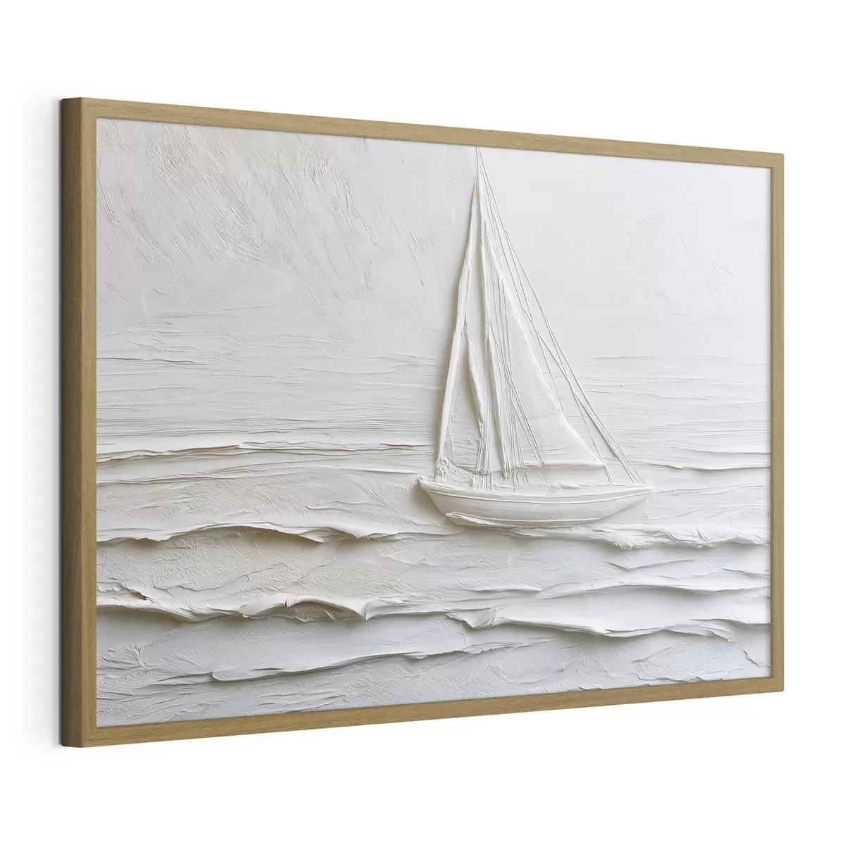 Poster Minimalistisches Segelboot auf dem Meer mit Relief-Effekt f49984