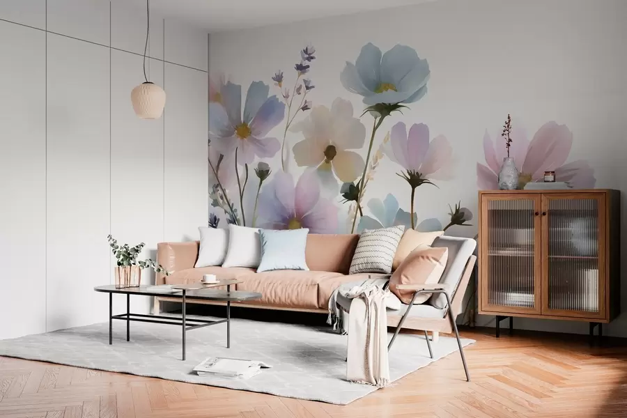 Fototapete Wildblumen im Aquarellstil w05755