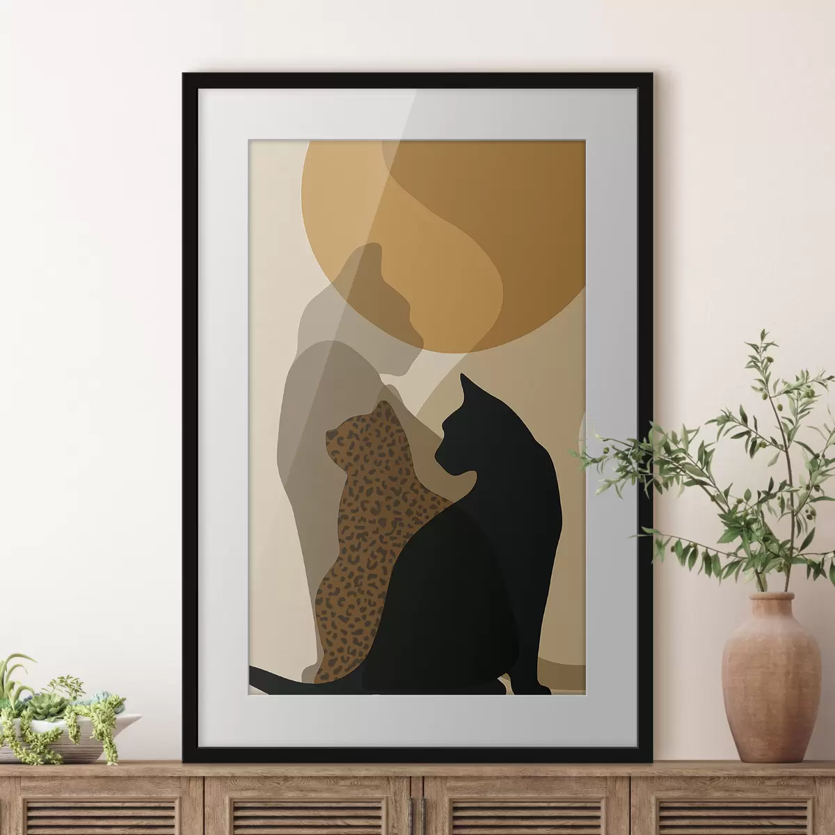 Poster Schatten von Katzen f50103