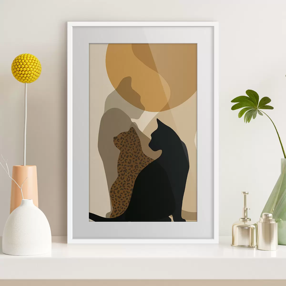 Poster Schatten von Katzen f50103