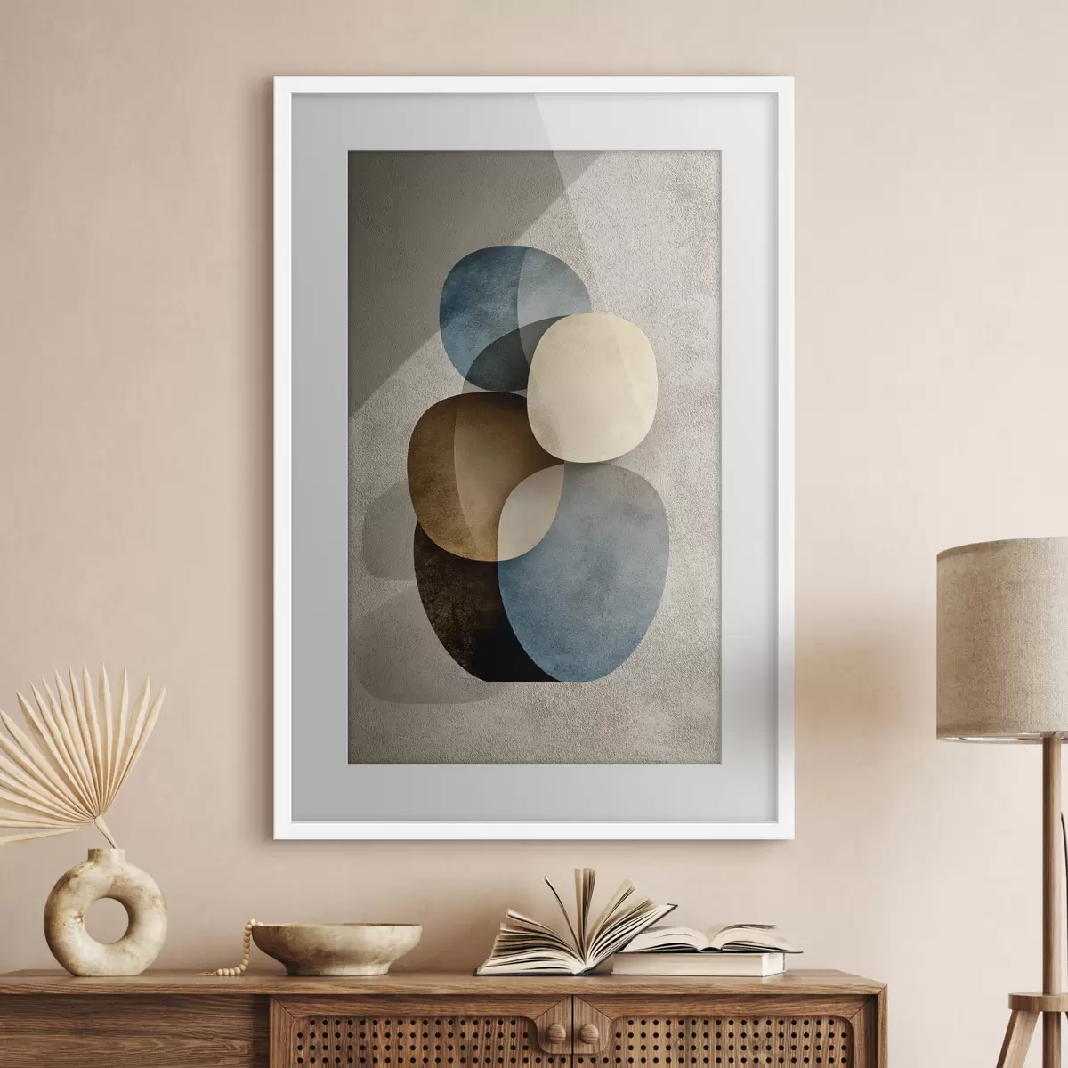 Poster Vier schwebende Formen f50115