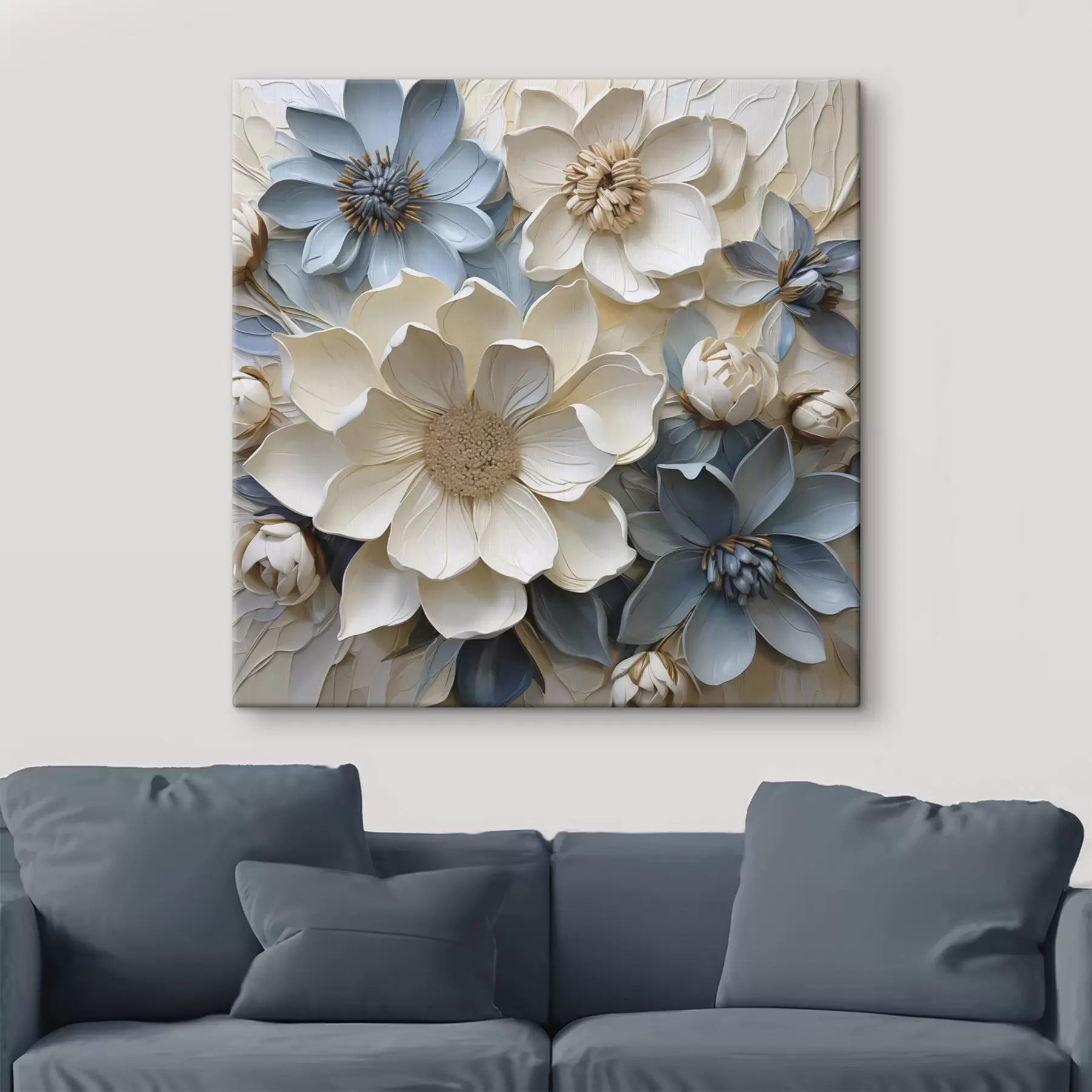 Fototapete Blumen, flache Illustration, Malerei-Imitation s50133