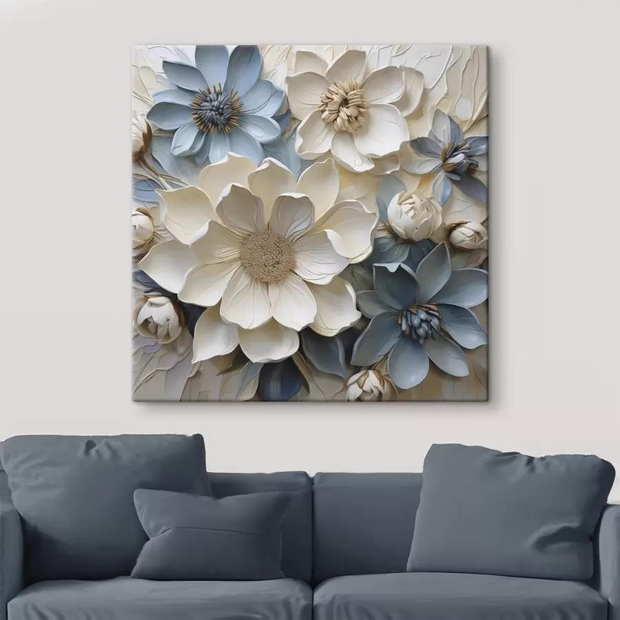Fototapete Blumen, flache Illustration, Malerei-Imitation s50133