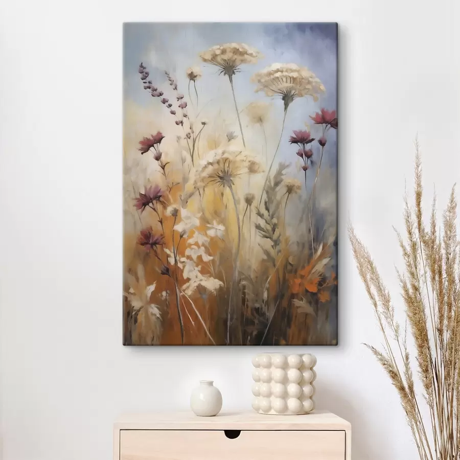 Fototapete Wildblumen und Gräser, Nachbildung eines Gemäldes s50144
