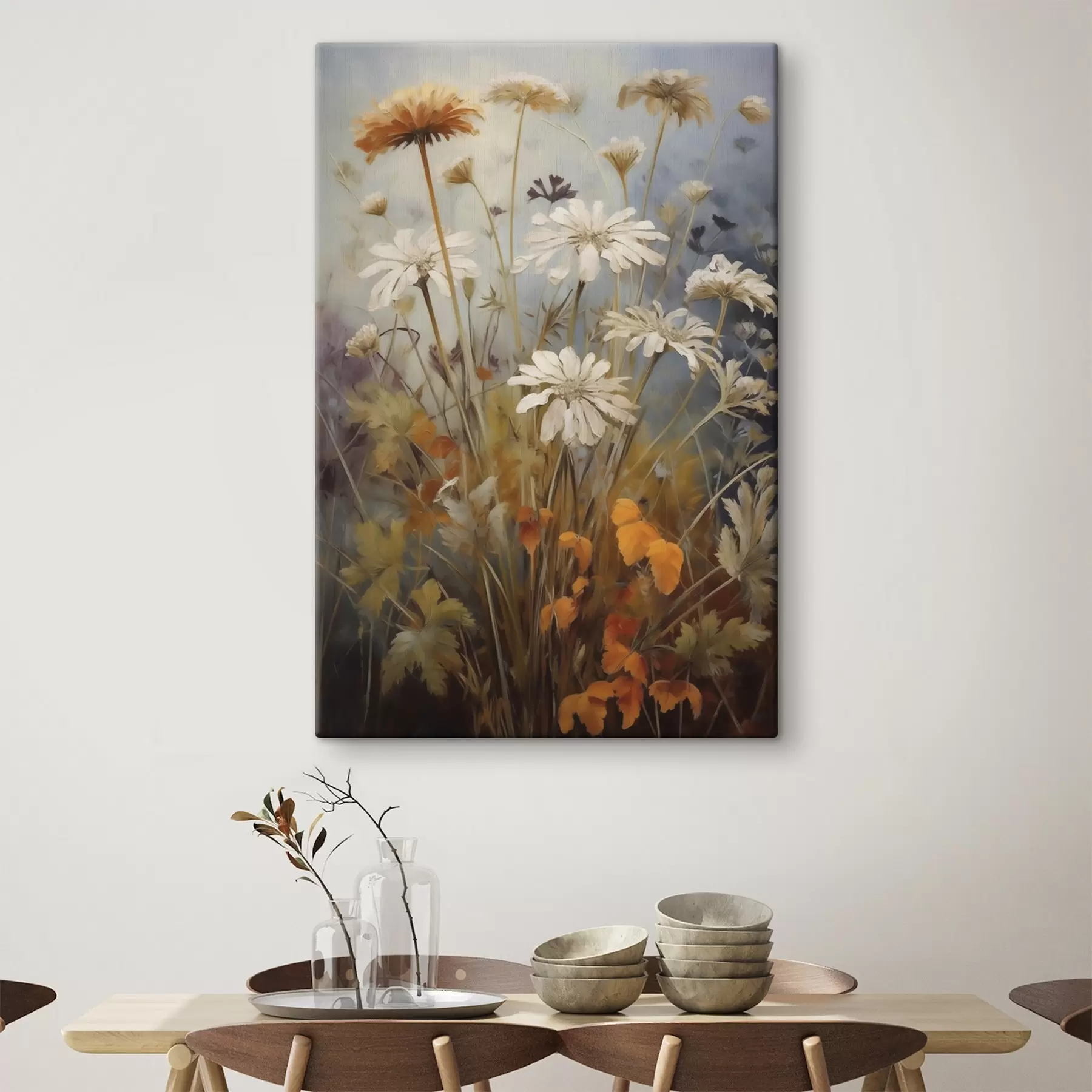 Fototapete Wildblumen und Gräser, Nachbildung eines Gemäldes s50145