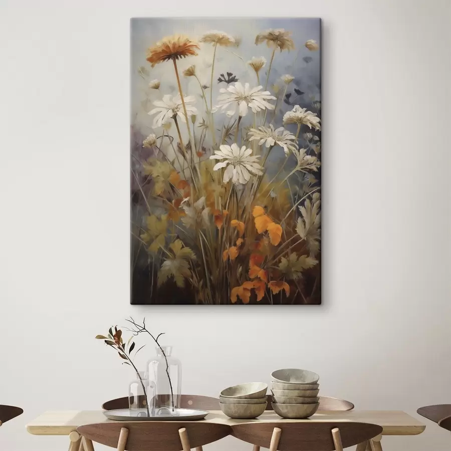 Fototapete Wildblumen und Gräser, Nachbildung eines Gemäldes s50145