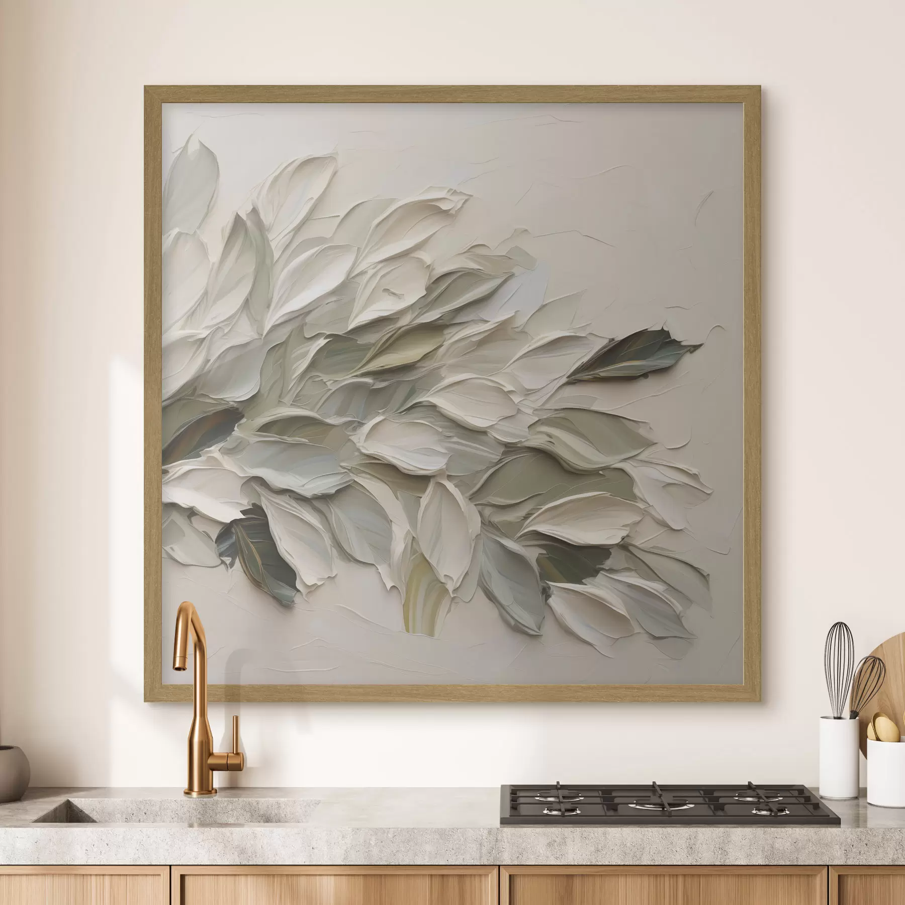 Fototapete Abstraktes Blattwerk, Nachahmung eines Gemäldes f50131