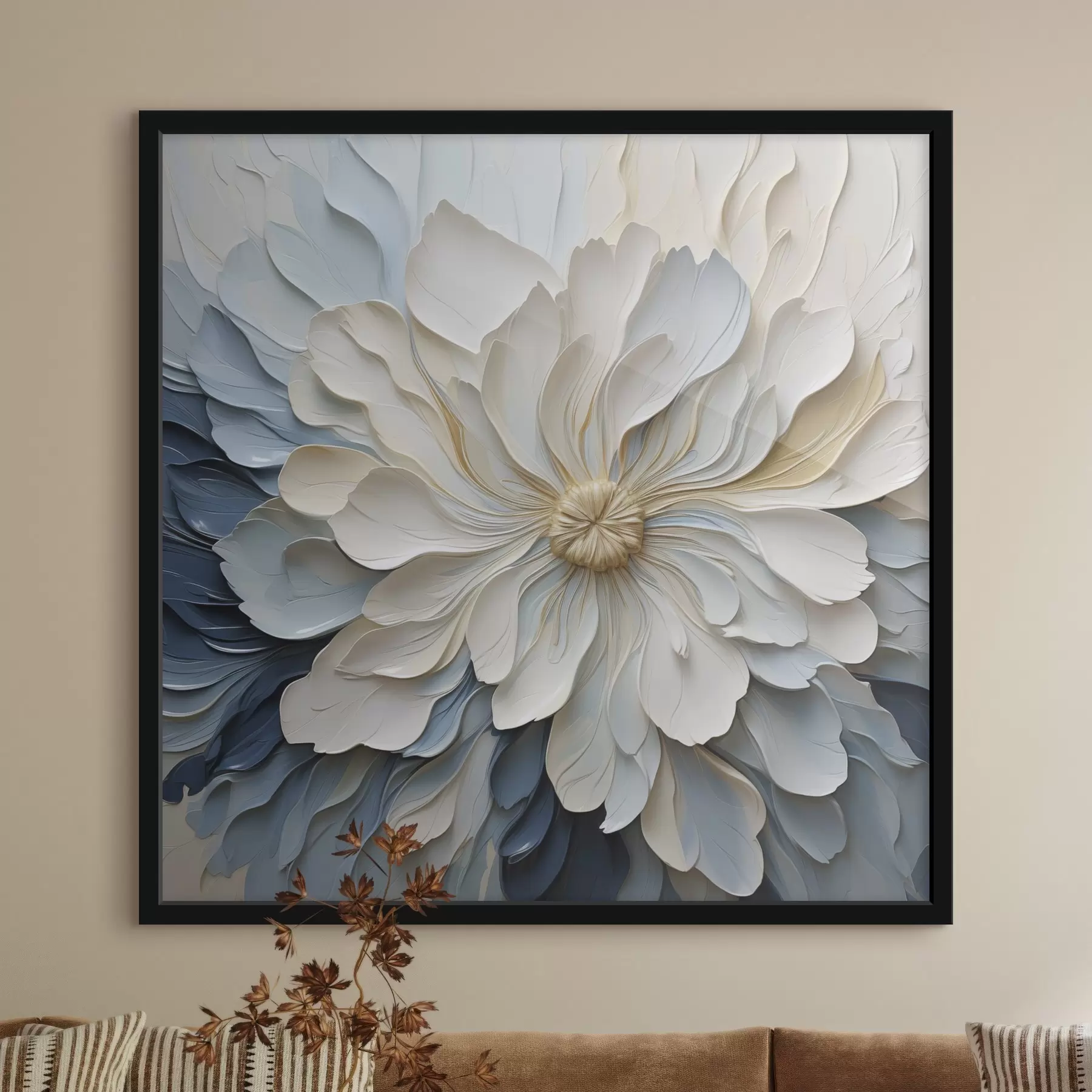 Fototapete Blume, flache Illustration, Malerei-Imitation f50132
