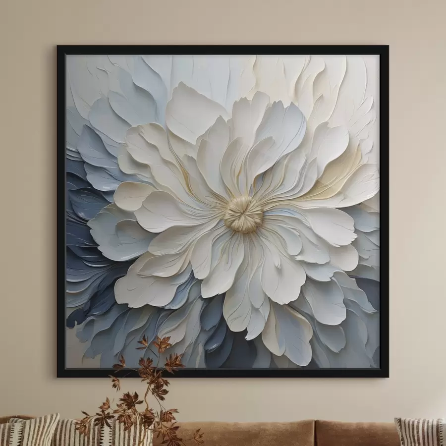Fototapete Blume, flache Illustration, Malerei-Imitation f50132