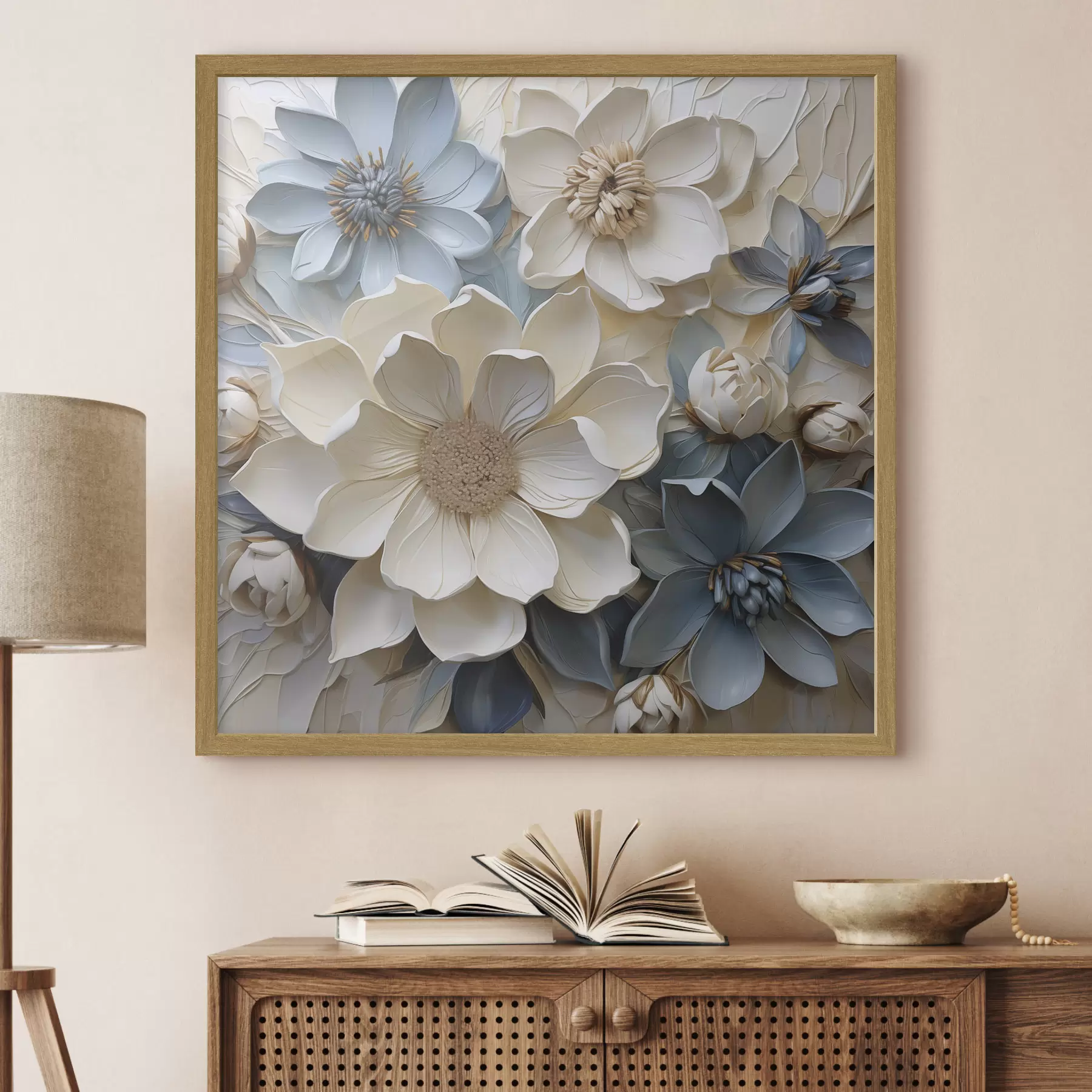 Fototapete Blumen, flache Illustration, Malerei-Imitation f50133