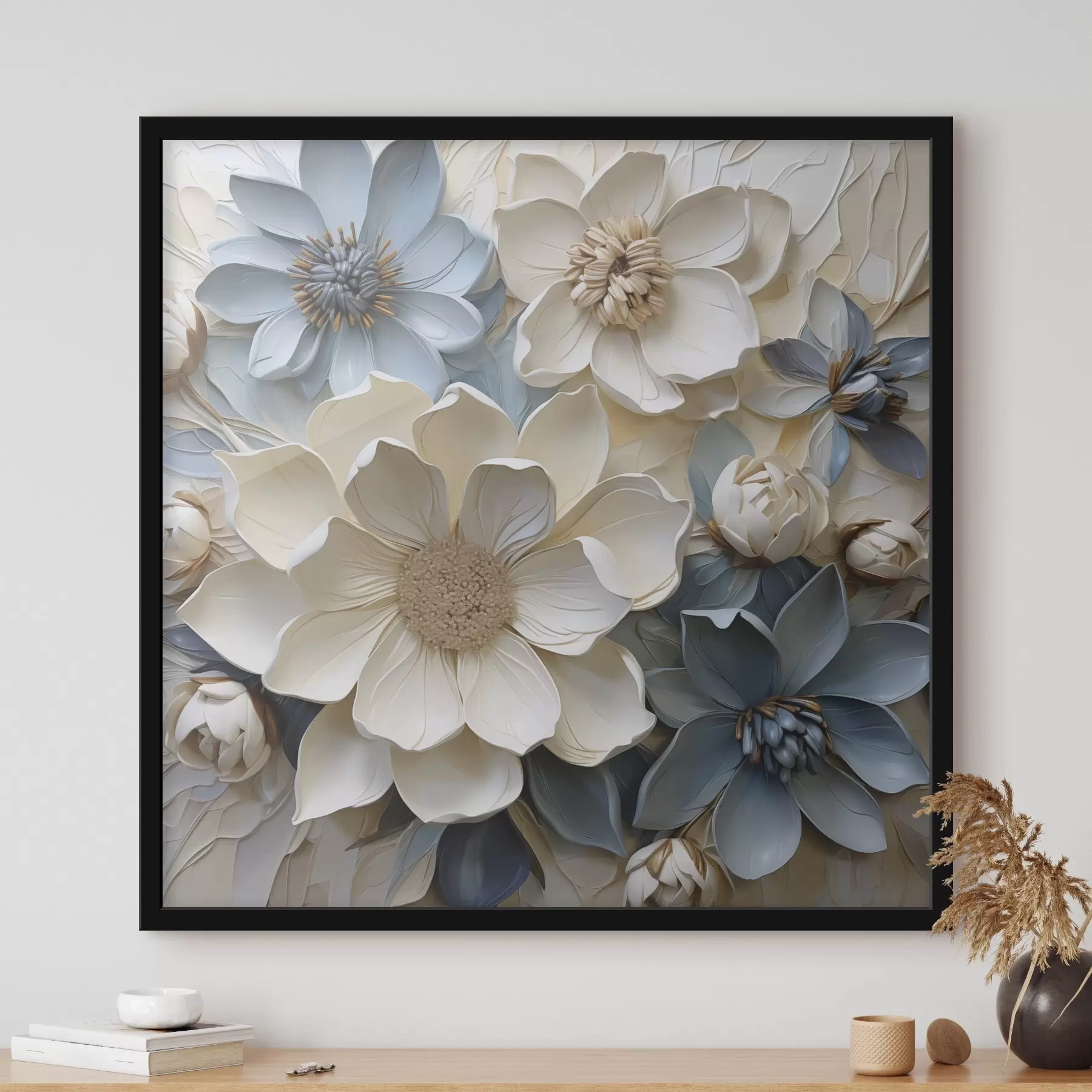 Fototapete Blumen, flache Illustration, Malerei-Imitation f50133