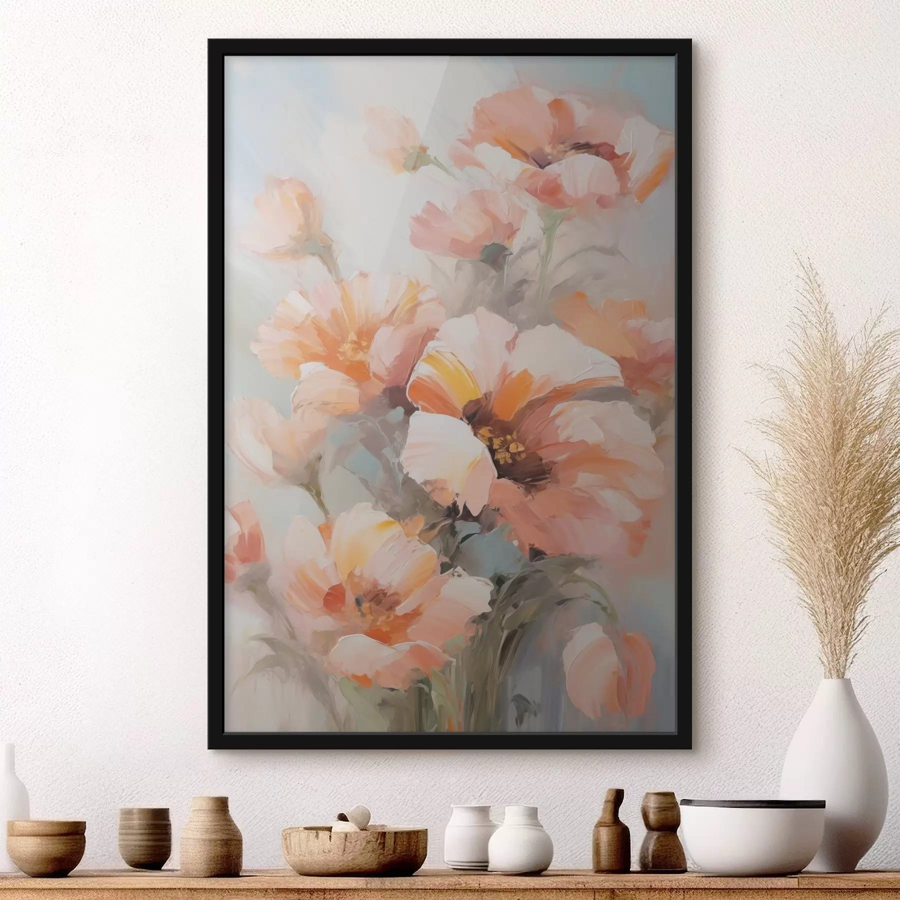Fototapete Zarte Blumen, Nachbildung eines Gemäldes f50140