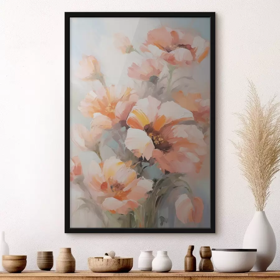 Fototapete Zarte Blumen, Nachbildung eines Gemäldes f50140