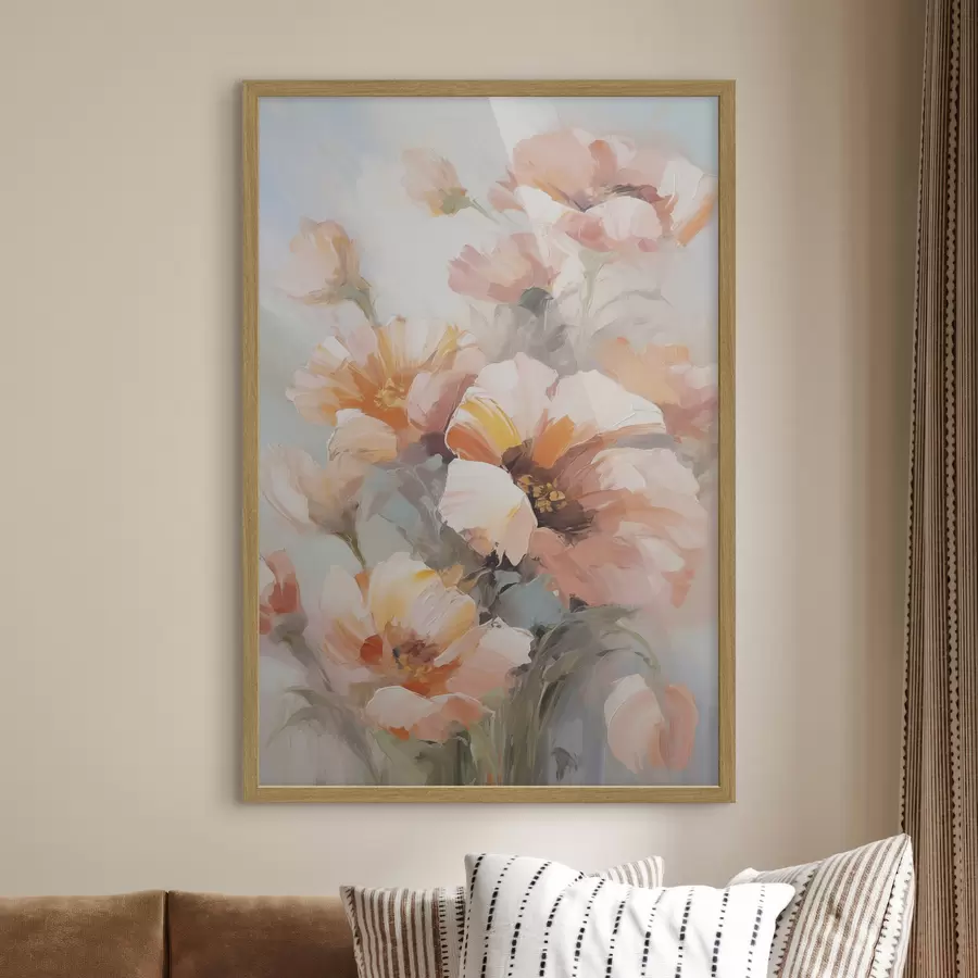 Fototapete Zarte Blumen, Nachbildung eines Gemäldes f50140