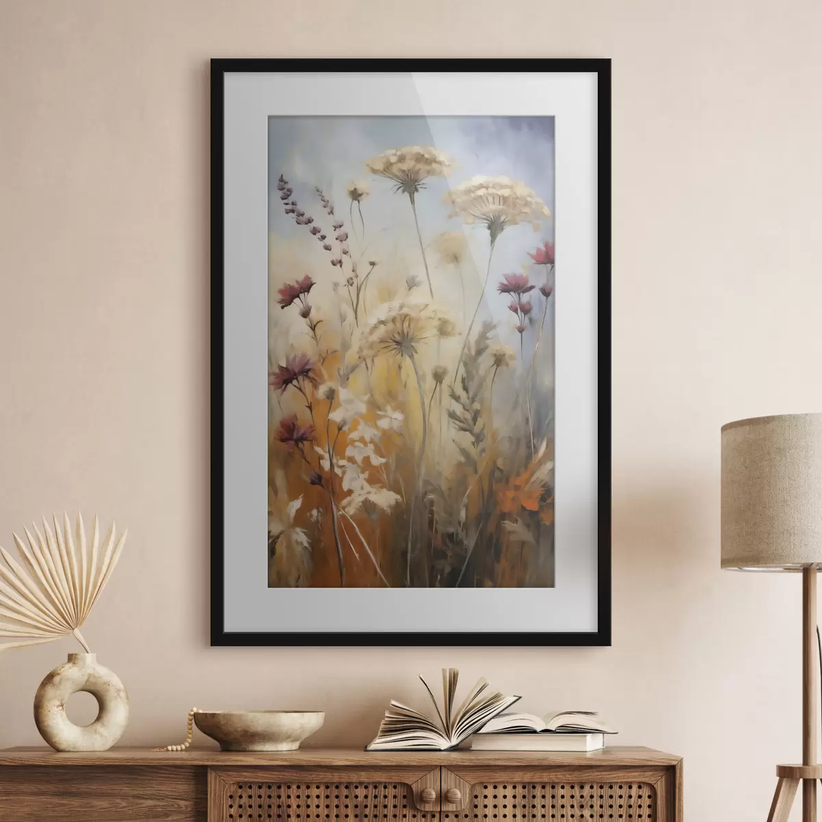 Poster Wiesenblumen im Bernsteindunst f50144