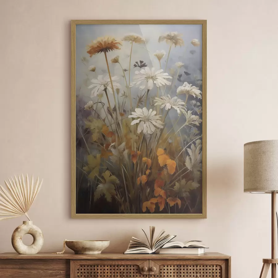Fototapete Wildblumen und Gräser, Nachbildung eines Gemäldes f50145
