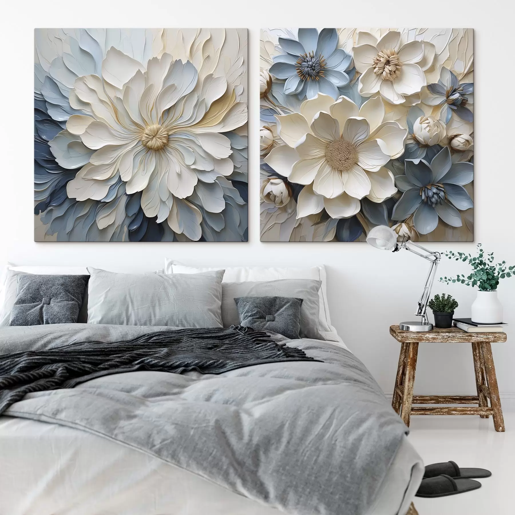 Fototapete Blumen, flache Illustration, Malerei-Imitation m30802