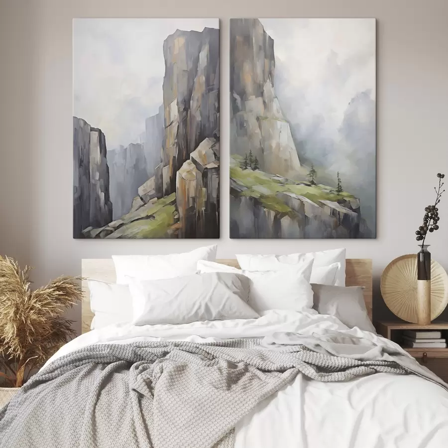 Fototapete Berglandschaft, Nachbildung eines Gemäldes m30803