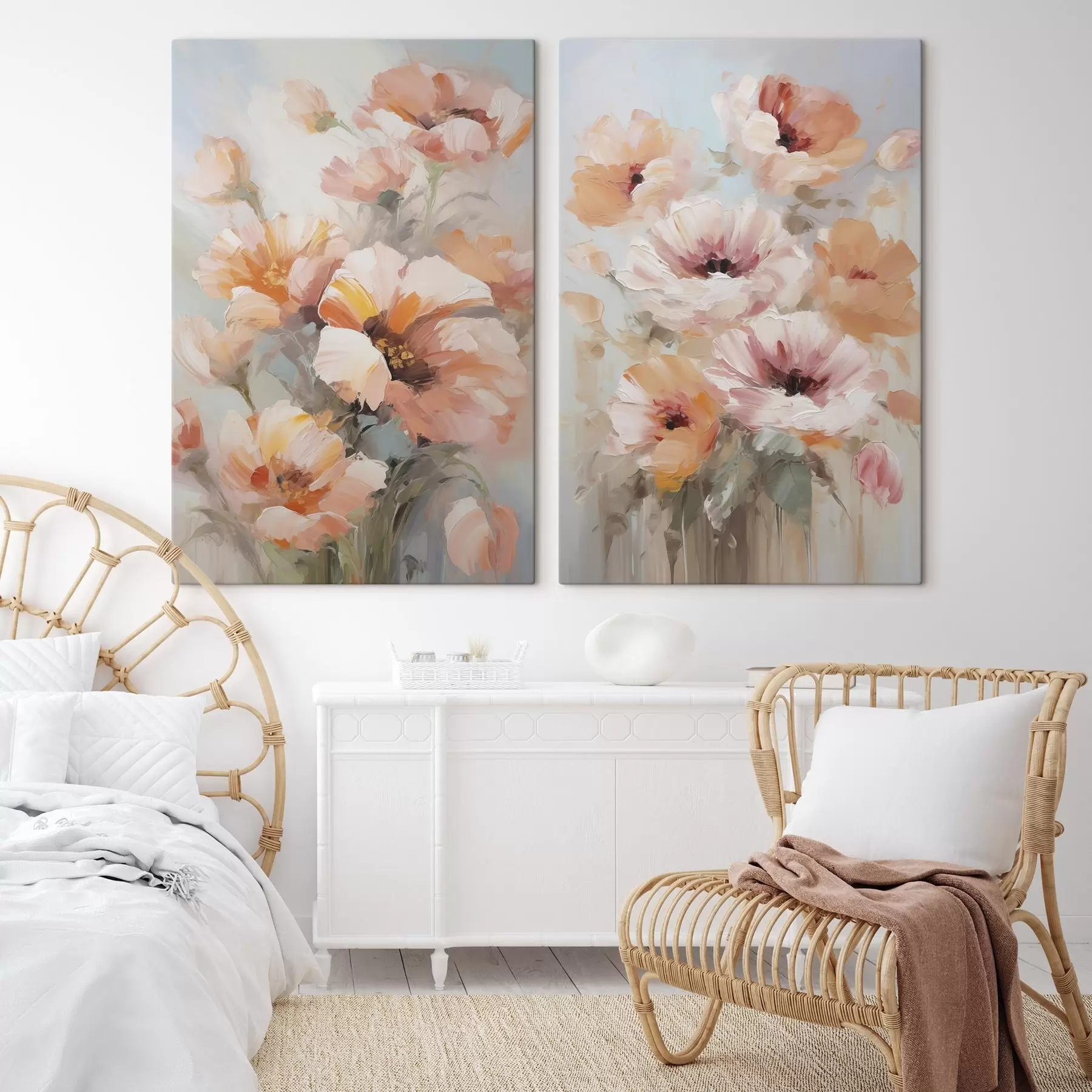 Fototapete Zarte Blumen, Nachbildung eines Gemäldes m30806