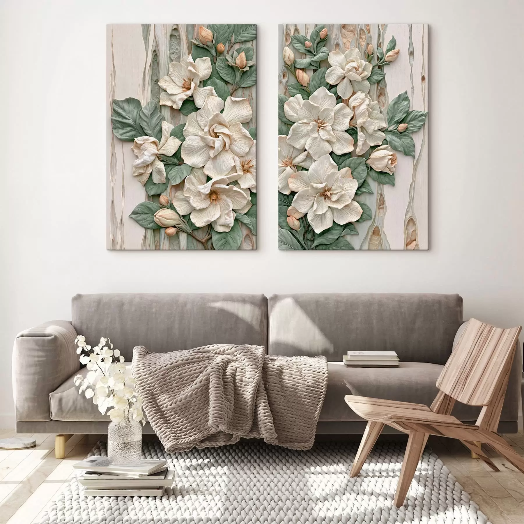Fototapete Abstrakte Blumen mit Blättern m30711