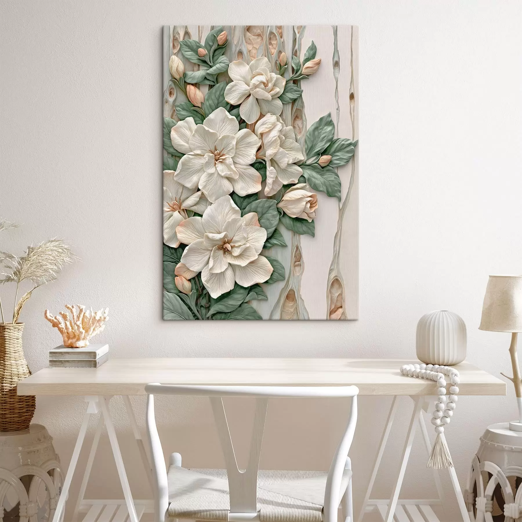 Fototapete Abstrakte Blumen mit Blättern s50080